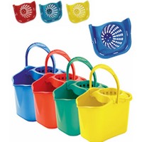 Cubo Oval C/ Escurridor Luxe Azul