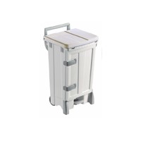 Cubo Basura 100 Lts Blanco C/Pedal+Puerta Frontal.